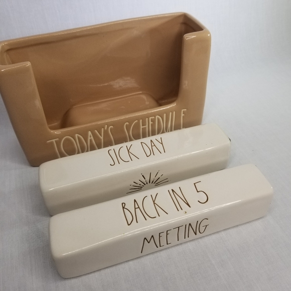 Rae Dunn Todays Schedule Calendar‎ Ceramic Office Home Desk Accessory - Picture 8 of 16